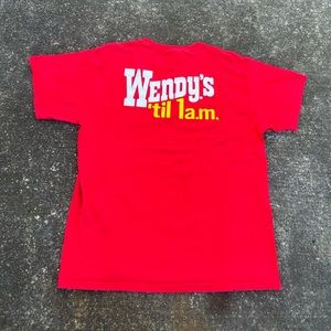 Vintage Fruit Of The Loom Wendy’s Graphic Y2K T-shirt Men’s L Red Crew Neck